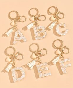 Initial Letter Keychain, Butterfly Keychain Cute Resin, Initial Keychain Backpack Charms, Key chain for Women, Girls