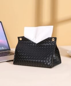 Alternative view of Tissue Box Cover Rectangle - Premium PU Leather Minimalist Tissue Holder - Modern Nordic Decor for Home, Office & Car - Decorative Tissue Cover for Table Vanity Nightstand Parlors Countertop