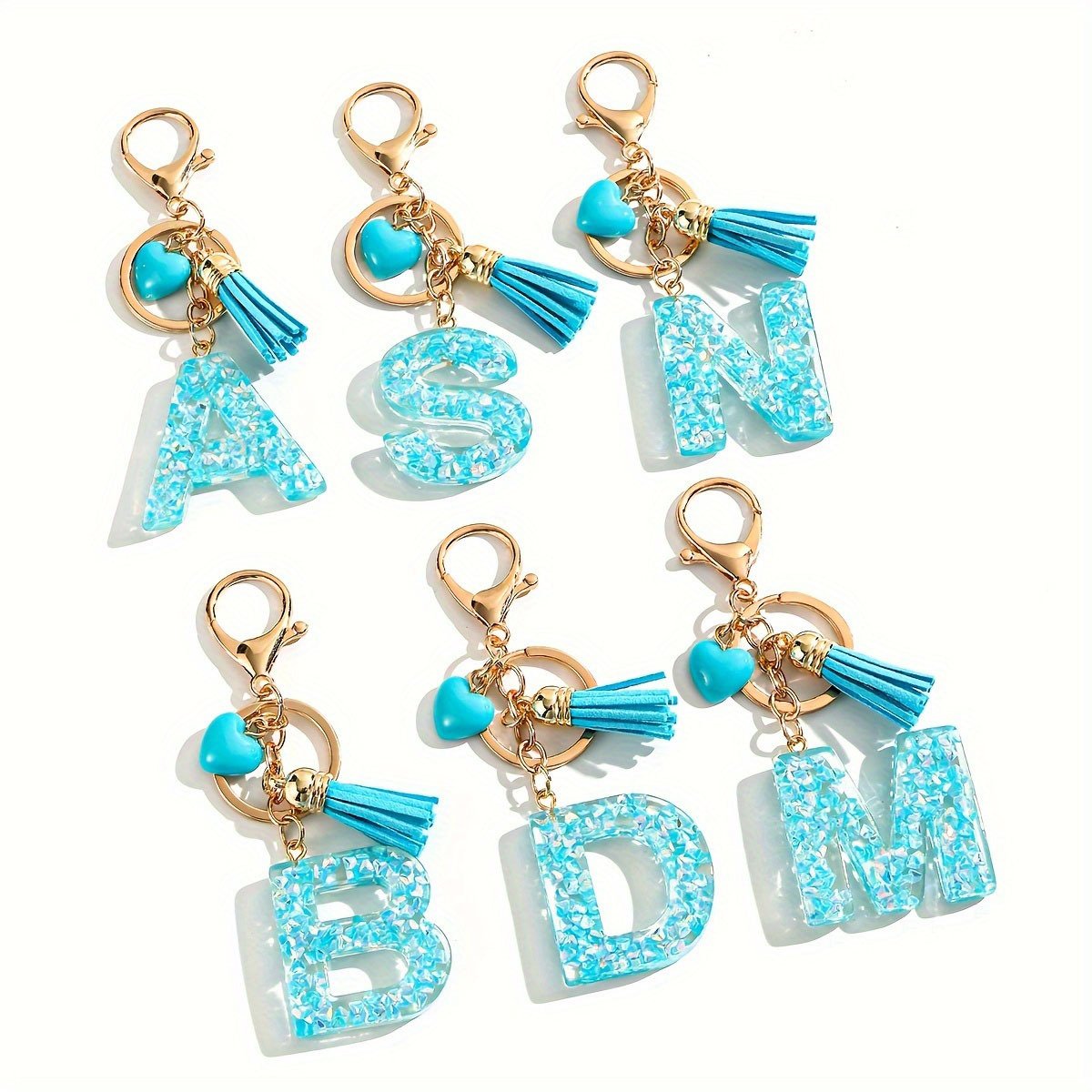 Initial Letter Keychain, Heart Keychain Cute Resin, Initial Keychain Backpack Charms, Key chain for Women, Girls - Image 28