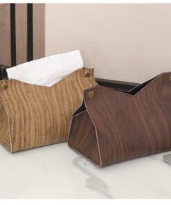 Tissue Box Cover Rectangle - Premium PU Leather Minimalist Tissue Holder - Modern Nordic Decor for Home, Office & Car - Decorative Tissue Cover for Table Vanity Nightstand Parlors Countertop