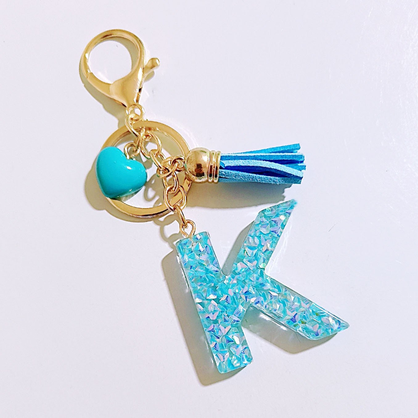 Initial Letter Keychain, Heart Keychain Cute Resin, Initial Keychain Backpack Charms, Key chain for Women, Girls - Image 29
