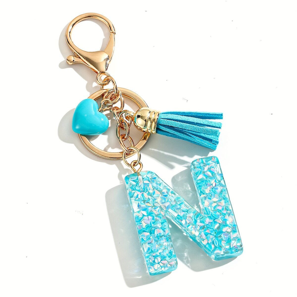 Initial Letter Keychain, Heart Keychain Cute Resin, Initial Keychain Backpack Charms, Key chain for Women, Girls - Image 30