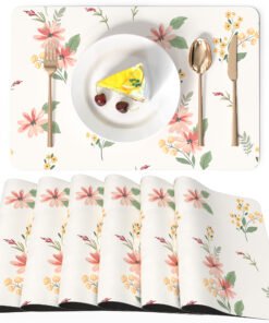 Alternative view of Faux Leather Place Mats Set of 6,12x18 Inch,Heat-Resistant, Waterproof, Non-Slip Table Mats for Kitchen, Dining, Indoor/Outdoor Use