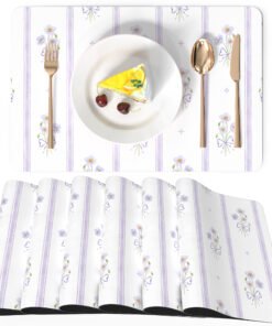 Faux Leather Place Mats Set of 6,12x18 Inch,Heat-Resistant, Waterproof, Non-Slip Table Mats for Kitchen, Dining, Indoor/Outdoor Use