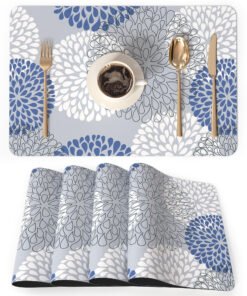 Alternative view of Faux Leather Place Mats Set of 4,12x18 Inch,Heat-Resistant, Waterproof, Non-Slip Table Mats for Kitchen, Dining, Indoor/Outdoor Use