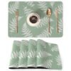 Faux Leather Place Mats Set of 4,12x18 Inch,Heat-Resistant, Waterproof, Non-Slip Table Mats for Kitchen, Dining, Indoor/Outdoor Use