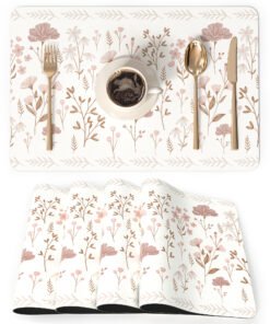 Alternative view of Faux Leather Place Mats Set of 4,12x18 Inch,Heat-Resistant, Waterproof, Non-Slip Table Mats for Kitchen, Dining, Indoor/Outdoor Use