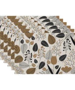 Alternative view of Heat Faux Linen Burlap Placemat Set of 6,12x18 Inch,Washable Place Mats for Holiday Party Kitchen Dining Table Decor