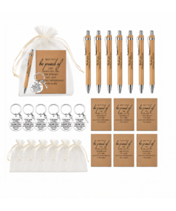 Custom Logo Appreciation Gift Set with Notebook, Bamboo Pen & Keychain – Personalized Thank You Gifts for Employees and Clients
