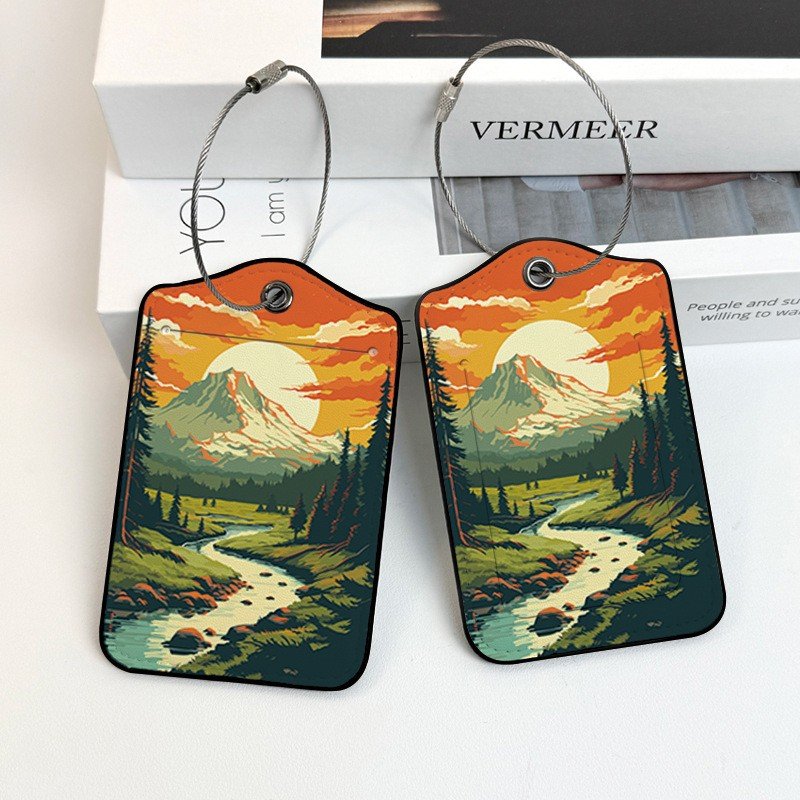 Luggage Tags, Privacy Cover ID Label with Stainless Steel Loop and Address Card for Travel Bag Suitcase - Image 7