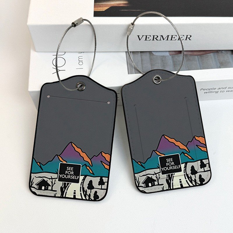 Luggage Tags, Privacy Cover ID Label with Stainless Steel Loop and Address Card for Travel Bag Suitcase - Image 9