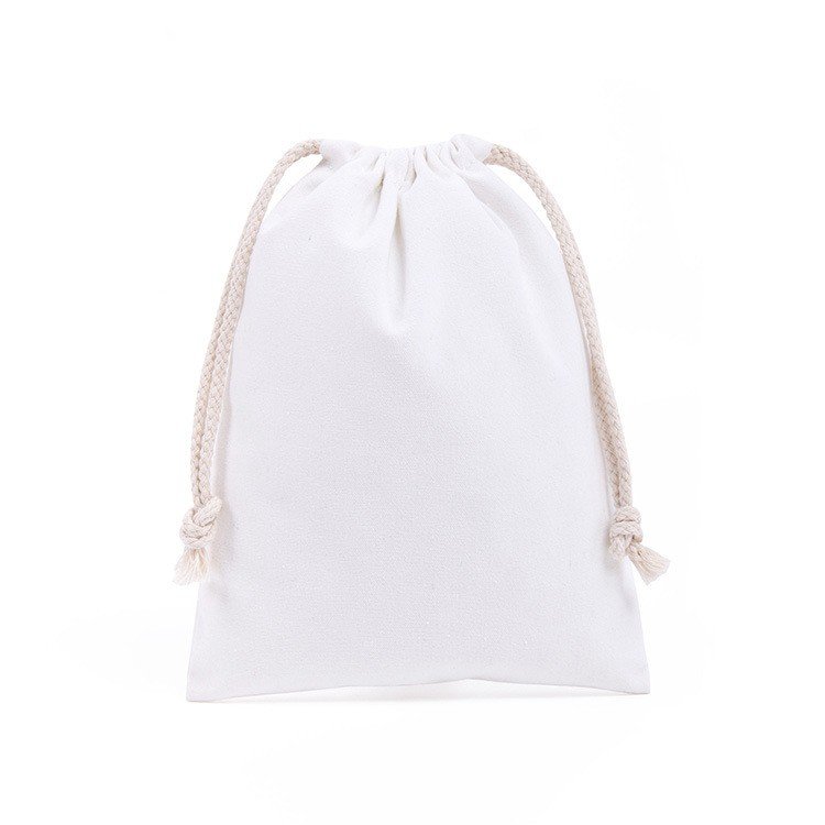 Natural Cotton Drawstring Gift Bags, Blank Plain Canvas Drawstring Pouch, Reusable Custom Logo Sack for DIY Craft, Jewelry Storage, Wedding Favors & Party Gift Packaging - Image 4