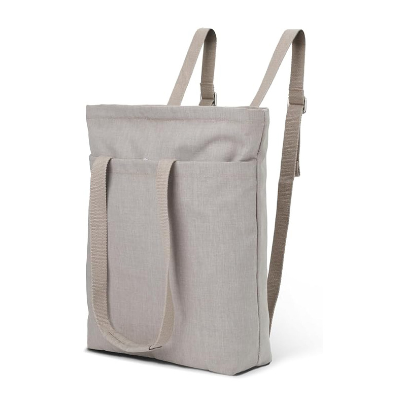 Custom Logo Dual Carry Canvas Tote Backpack | Two Way Shoulder & Hand Bag