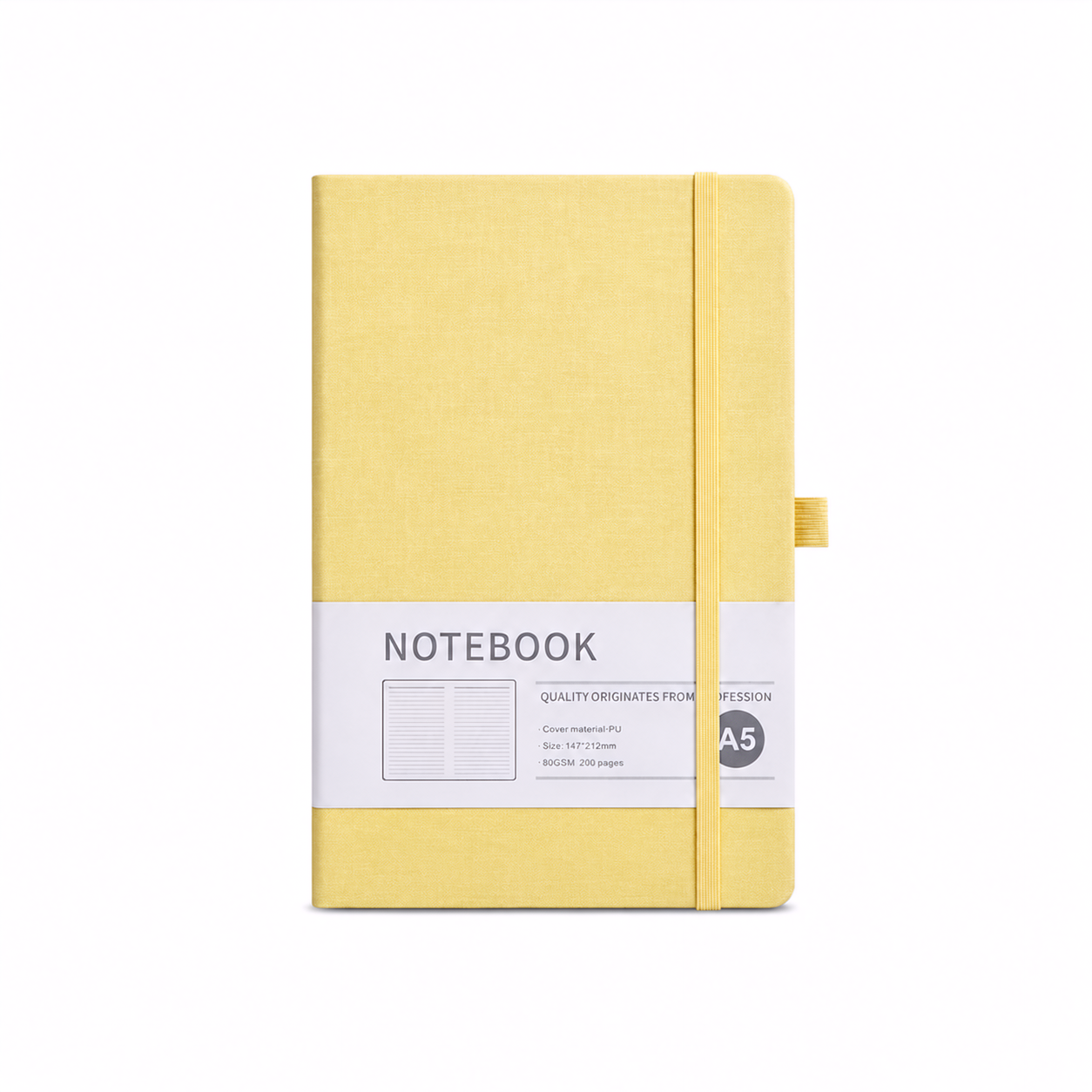 Custom PU Leather Hardcover Notebook – College Ruled Journal with Elastic Band - Image 5