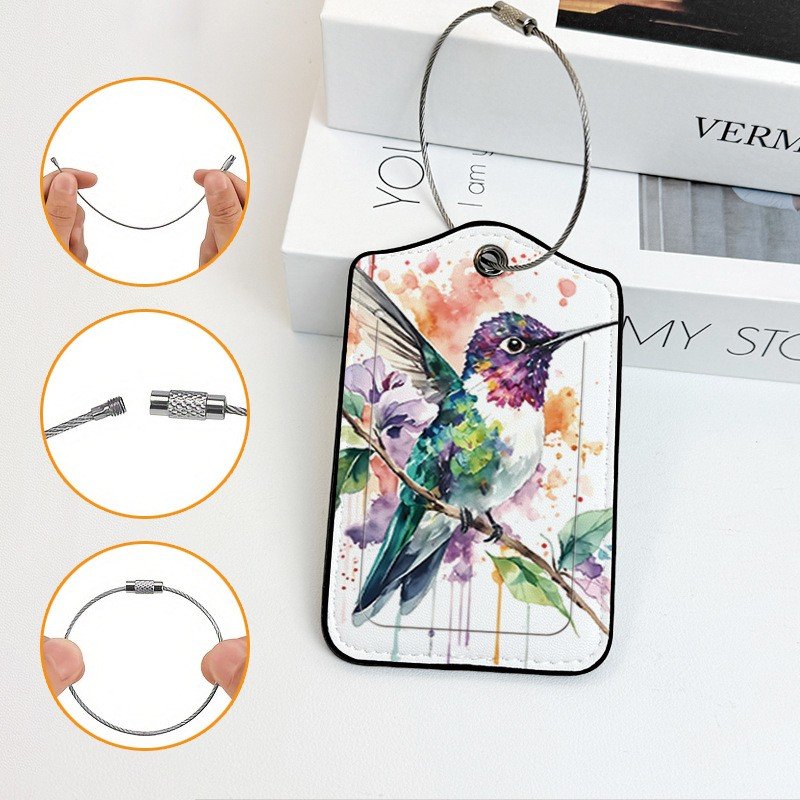 Luggage Tags, Privacy Cover ID Label with Stainless Steel Loop and Address Card for Travel Bag Suitcase - Image 6