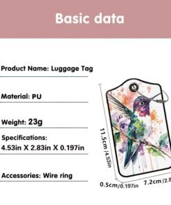 Luggage Tags, Privacy Cover ID Label with Stainless Steel Loop and Address Card for Travel Bag Suitcase - Image 7