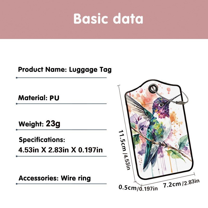 Luggage Tags, Privacy Cover ID Label with Stainless Steel Loop and Address Card for Travel Bag Suitcase - Image 7