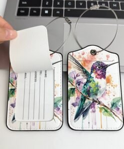 Luggage Tags, Privacy Cover ID Label with Stainless Steel Loop and Address Card for Travel Bag Suitcase - Image 5
