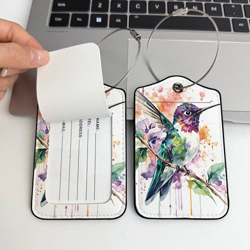 Luggage Tags, Privacy Cover ID Label with Stainless Steel Loop and Address Card for Travel Bag Suitcase - Image 5