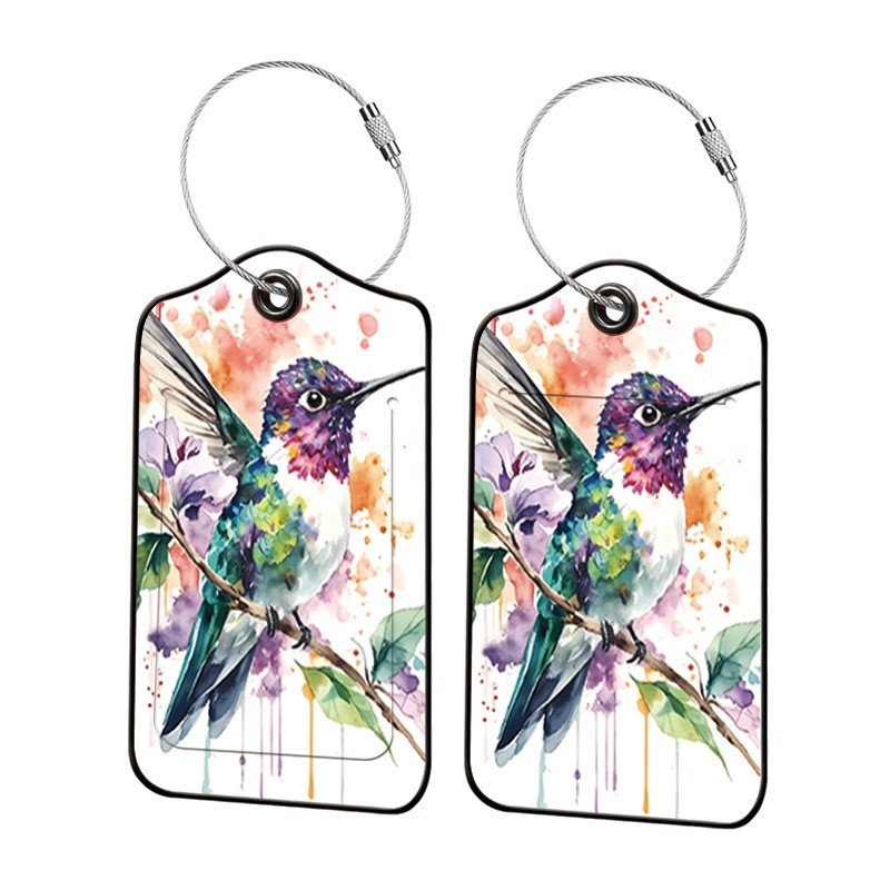 Luggage Tags, Privacy Cover ID Label with Stainless Steel Loop and Address Card for Travel Bag Suitcase