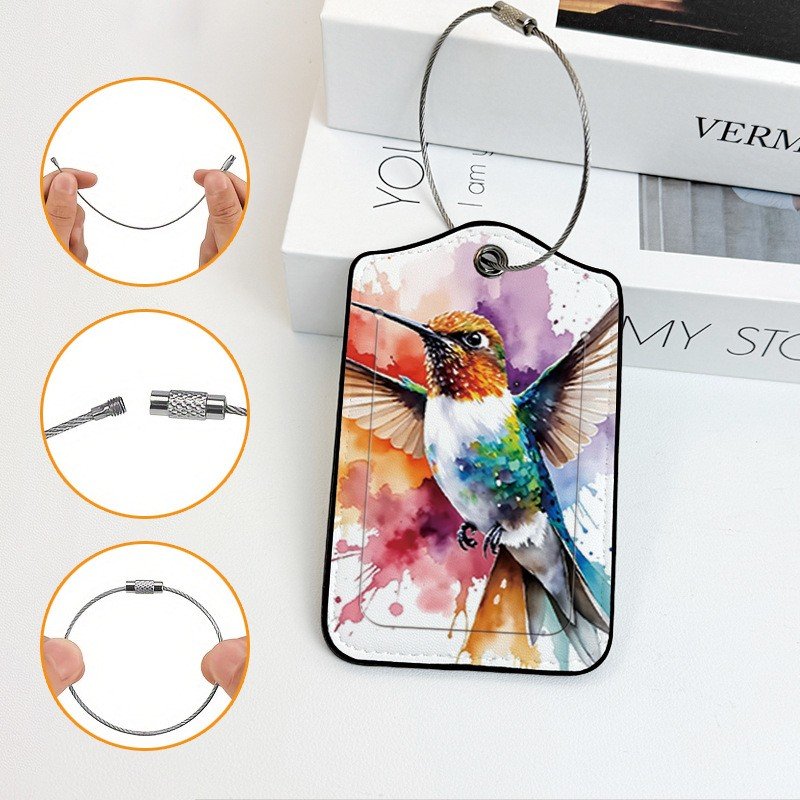 Luggage Tags, Privacy Cover ID Label with Stainless Steel Loop and Address Card for Travel Bag Suitcase - Image 2