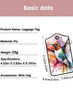 Luggage Tags, Privacy Cover ID Label with Stainless Steel Loop and Address Card for Travel Bag Suitcase - Image 3