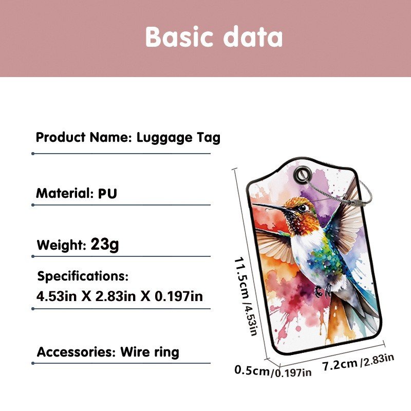 Luggage Tags, Privacy Cover ID Label with Stainless Steel Loop and Address Card for Travel Bag Suitcase - Image 3
