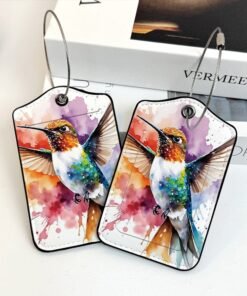 Luggage Tags, Privacy Cover ID Label with Stainless Steel Loop and Address Card for Travel Bag Suitcase