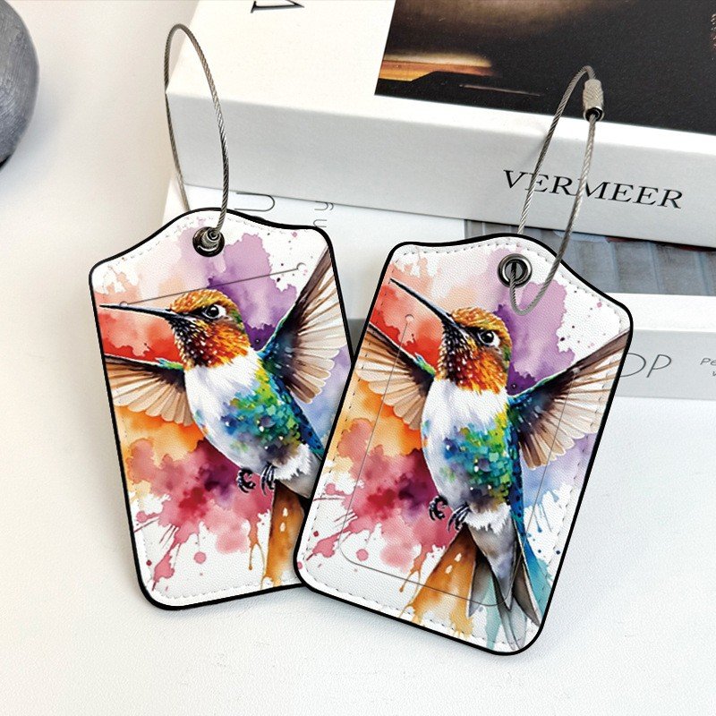 Luggage Tags, Privacy Cover ID Label with Stainless Steel Loop and Address Card for Travel Bag Suitcase