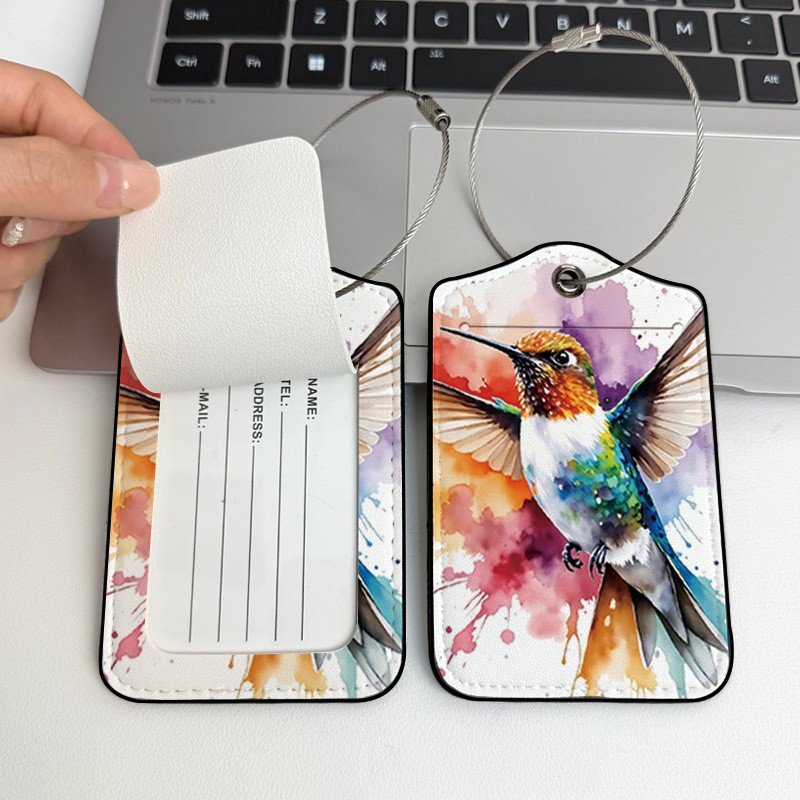 Luggage Tags, Privacy Cover ID Label with Stainless Steel Loop and Address Card for Travel Bag Suitcase - Image 5