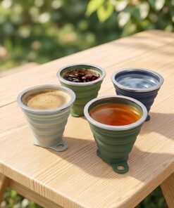 Silicone Collapsible Travel Cup - Silicone Folding Camping Cup with Lids - Expandable Drinking Cup Set - Portable, Graduated [9.22oz] - Image 13