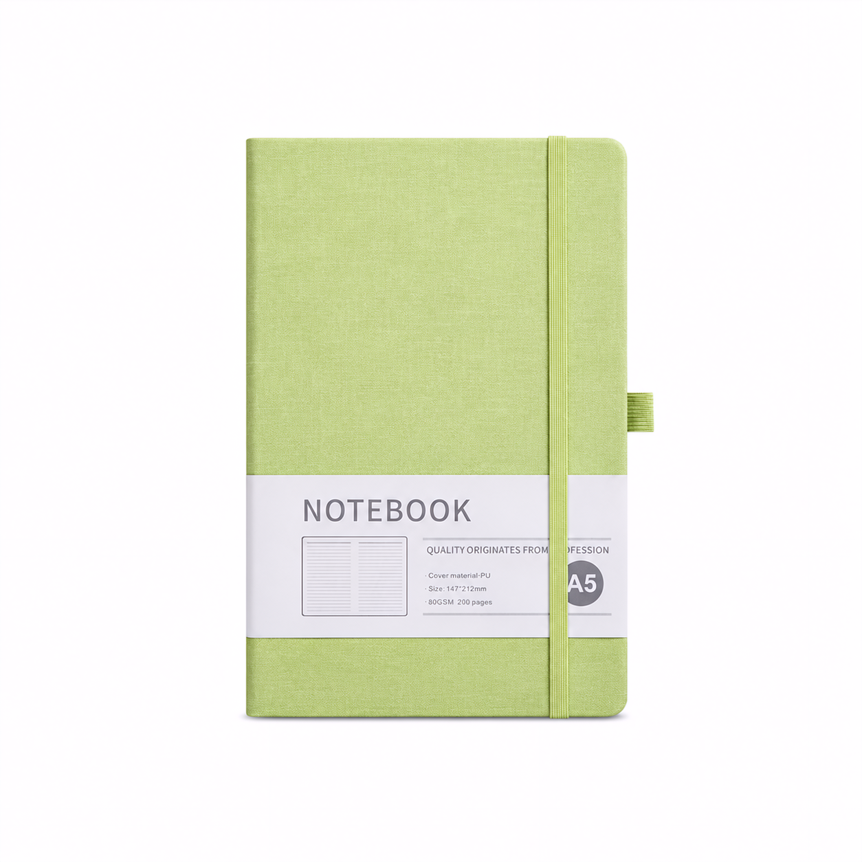 Custom PU Leather Hardcover Notebook – College Ruled Journal with Elastic Band - Image 6