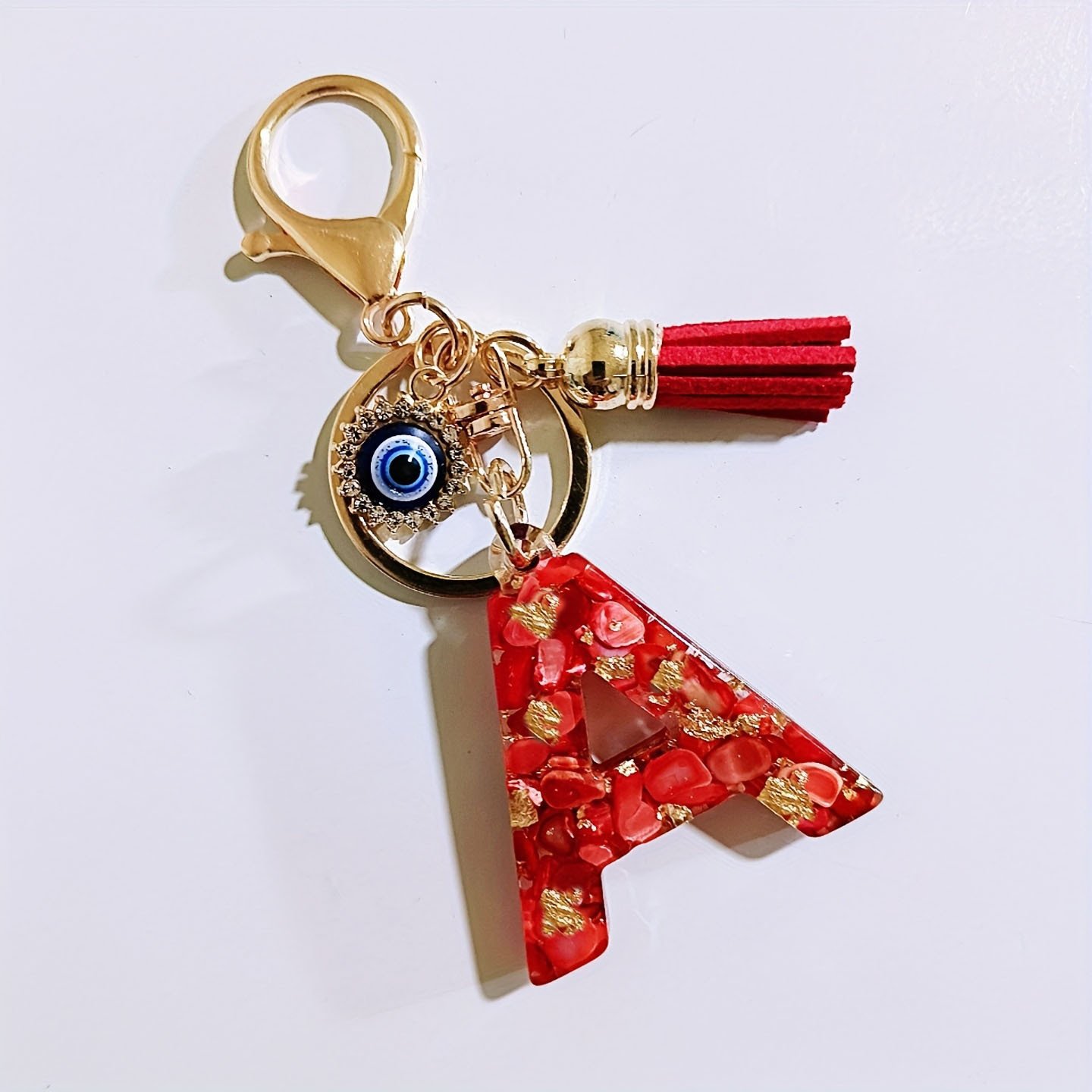 Initial Letter Keychain, Evil Eye Keychain Cute Resin, Initial Keychain Backpack Charms, Key chain for Women, Girls - Image 30