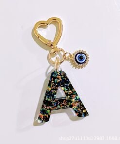 Alternative view of Initial Letter Keychain, heart type  Keychain Cute Resin, Initial Keychain Backpack Charms, Key chain for Women, Girls