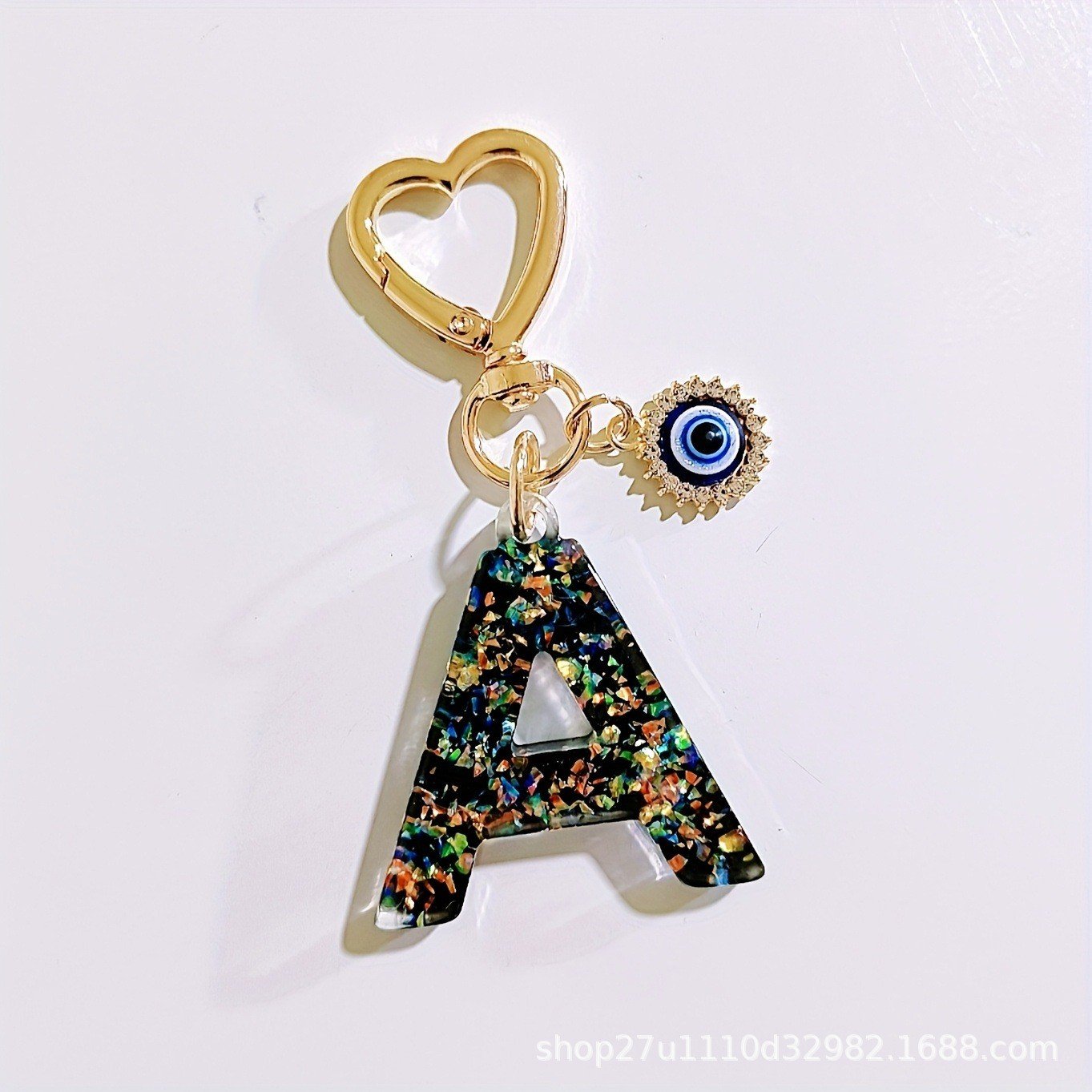 Initial Letter Keychain, heart type Keychain Cute Resin, Initial Keychain Backpack Charms, Key chain for Women, Girls - Image 2