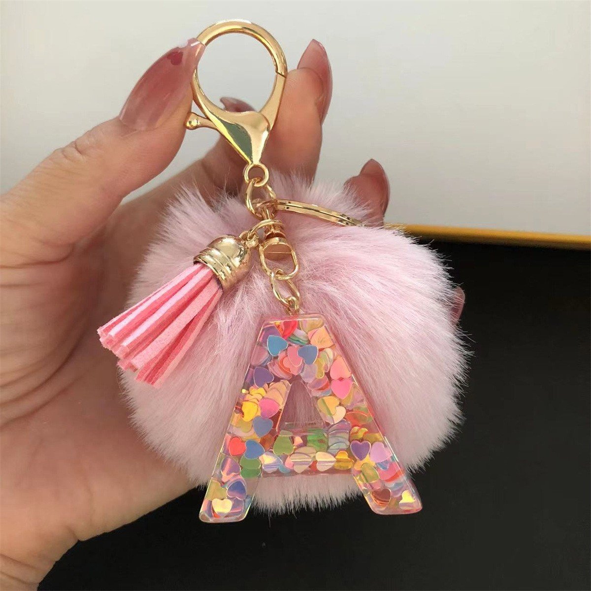 Initial Letter Keychain, heart type Keychain Cute Resin, Initial Keychain Backpack Charms, Key chain for Women, Girls - Image 25