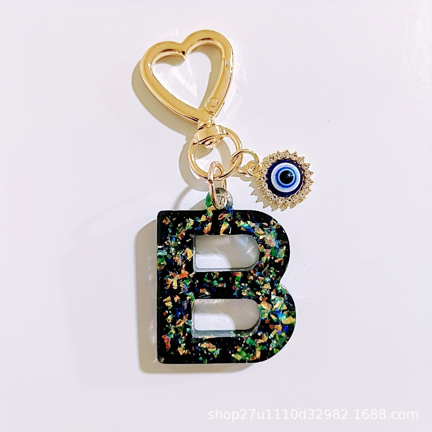 Initial Letter Keychain, heart type Keychain Cute Resin, Initial Keychain Backpack Charms, Key chain for Women, Girls - Image 3