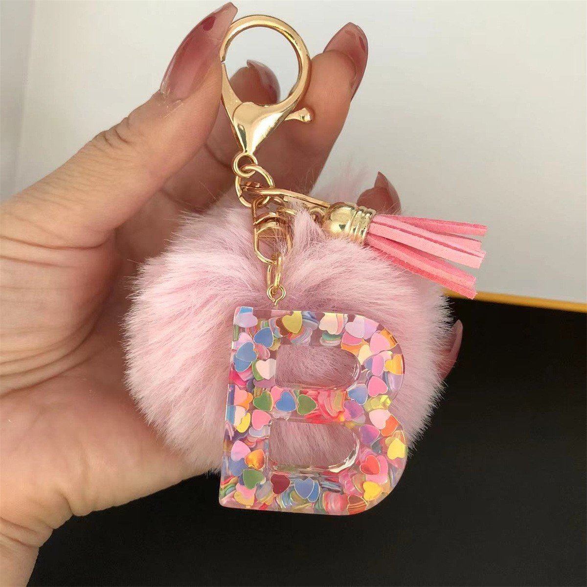Initial Letter Keychain, heart type Keychain Cute Resin, Initial Keychain Backpack Charms, Key chain for Women, Girls - Image 24