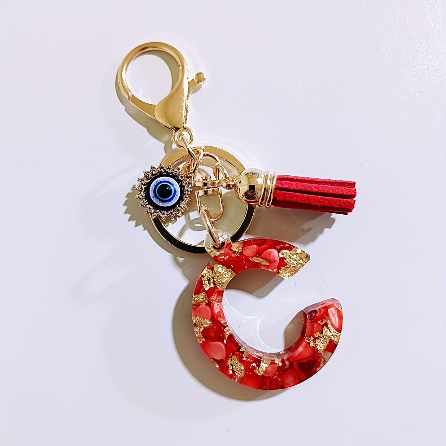 Initial Letter Keychain, Evil Eye Keychain Cute Resin, Initial Keychain Backpack Charms, Key chain for Women, Girls - Image 32