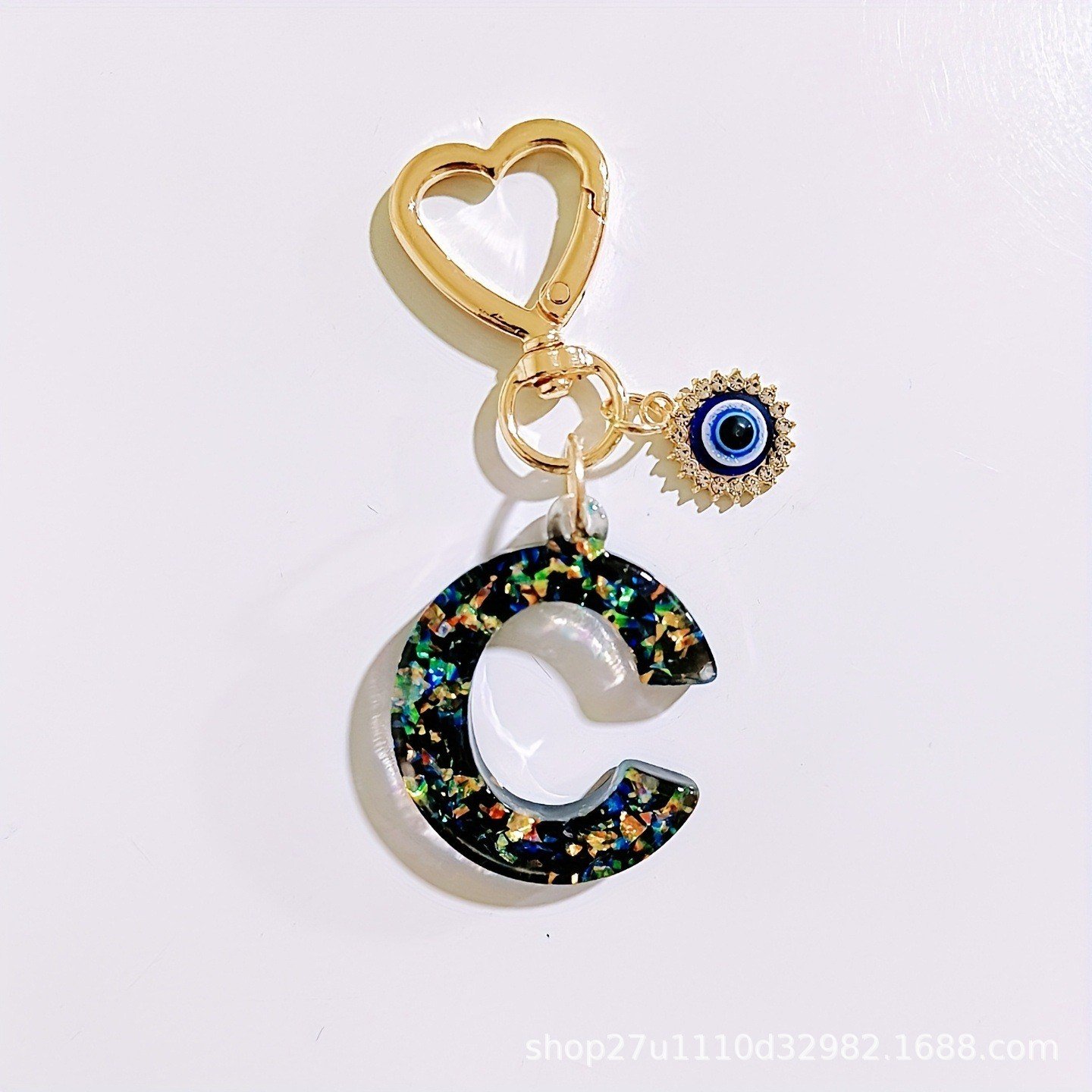 Initial Letter Keychain, heart type Keychain Cute Resin, Initial Keychain Backpack Charms, Key chain for Women, Girls - Image 4