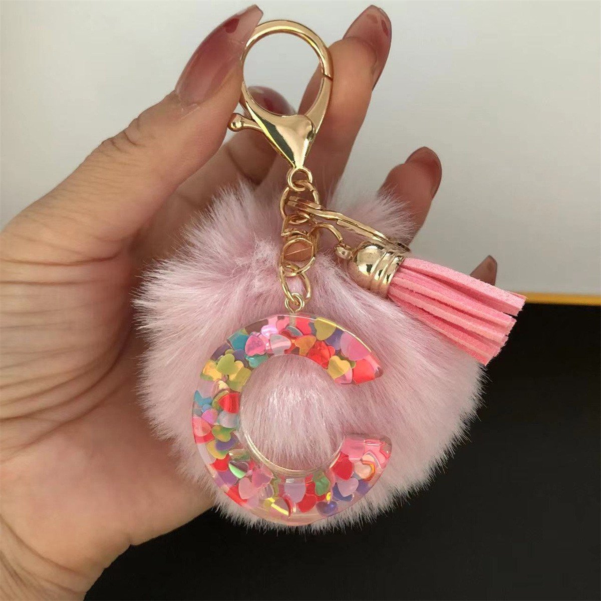 Initial Letter Keychain, heart type Keychain Cute Resin, Initial Keychain Backpack Charms, Key chain for Women, Girls - Image 23