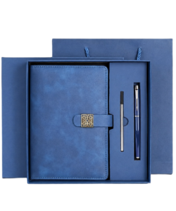 Custom Premium PU Leather Notebook Gift Set – A5 Lined Journal, Metal Pen, Luxury Gift Box & Gift Bag