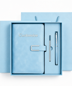 Alternative view of Custom Premium PU Leather Notebook Gift Set – A5 Lined Journal, Metal Pen, Luxury Gift Box & Gift Bag