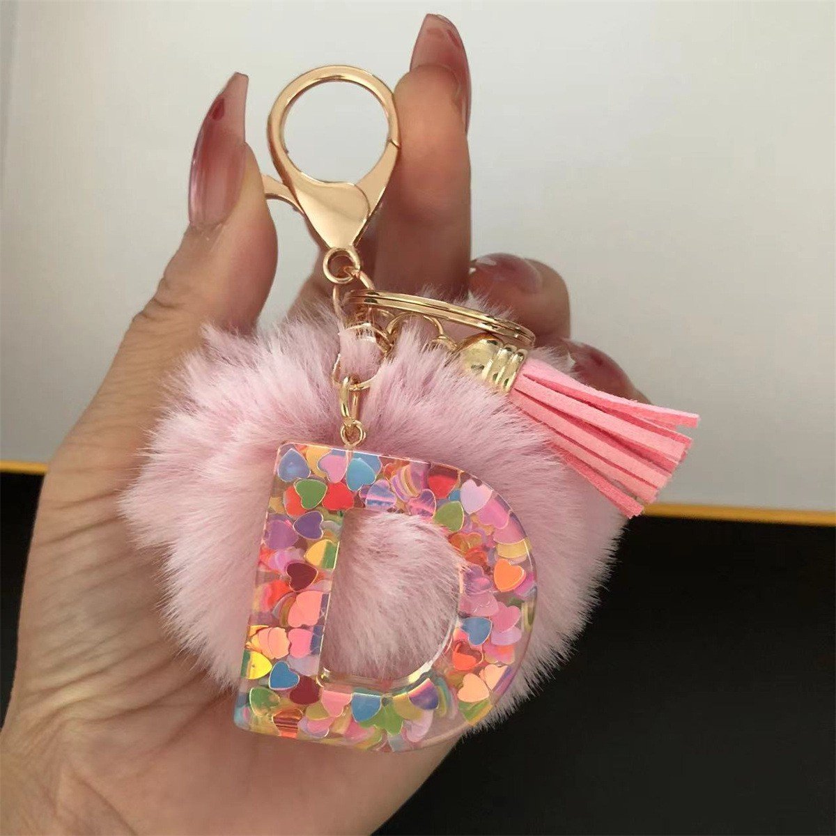 Initial Letter Keychain, heart type Keychain Cute Resin, Initial Keychain Backpack Charms, Key chain for Women, Girls - Image 21