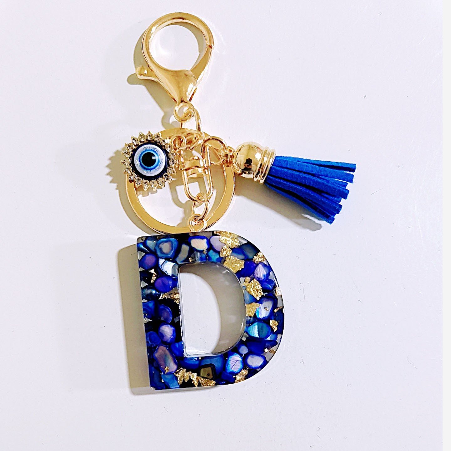 Initial Letter Keychain, Evil Eye Keychain Cute Resin, Initial Keychain Backpack Charms, Key chain for Women, Girls - Image 6