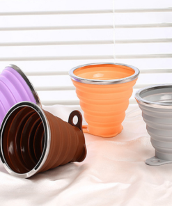 Silicone Collapsible Travel Cup - Silicone Folding Camping Cup with Lids - Expandable Drinking Cup Set - Portable, Graduated [9.22oz] - Image 12
