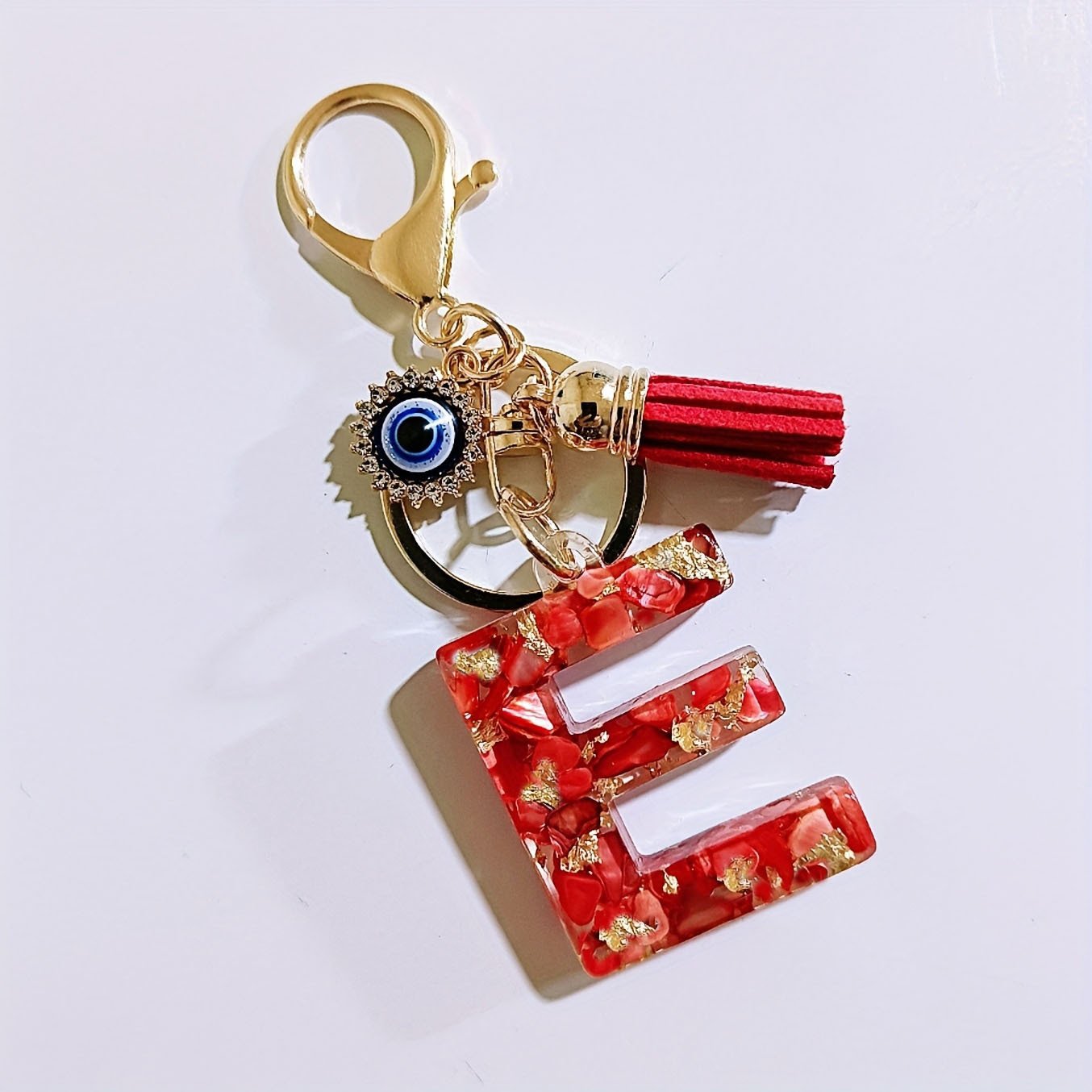 Initial Letter Keychain, Evil Eye Keychain Cute Resin, Initial Keychain Backpack Charms, Key chain for Women, Girls - Image 34