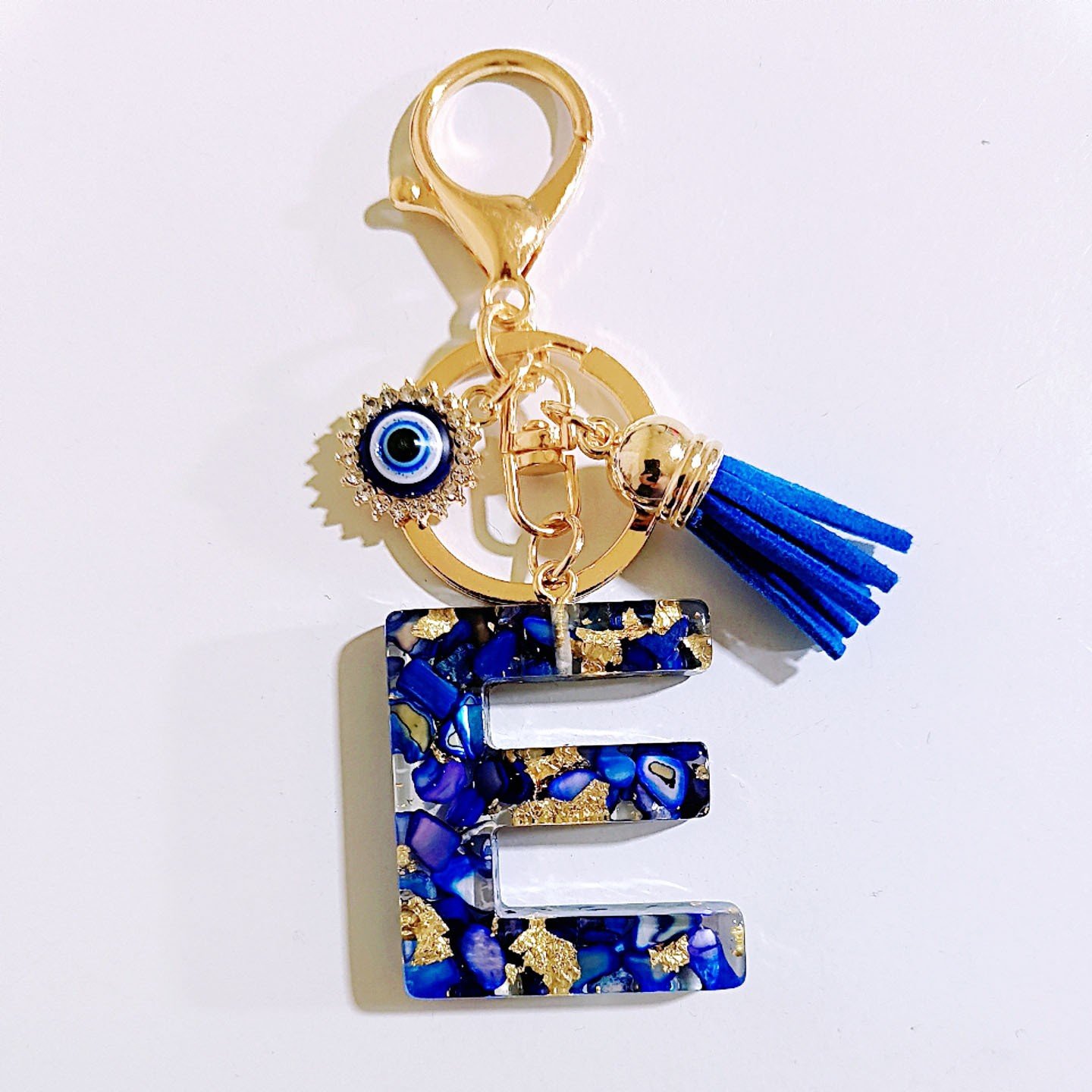 Initial Letter Keychain, Evil Eye Keychain Cute Resin, Initial Keychain Backpack Charms, Key chain for Women, Girls - Image 7