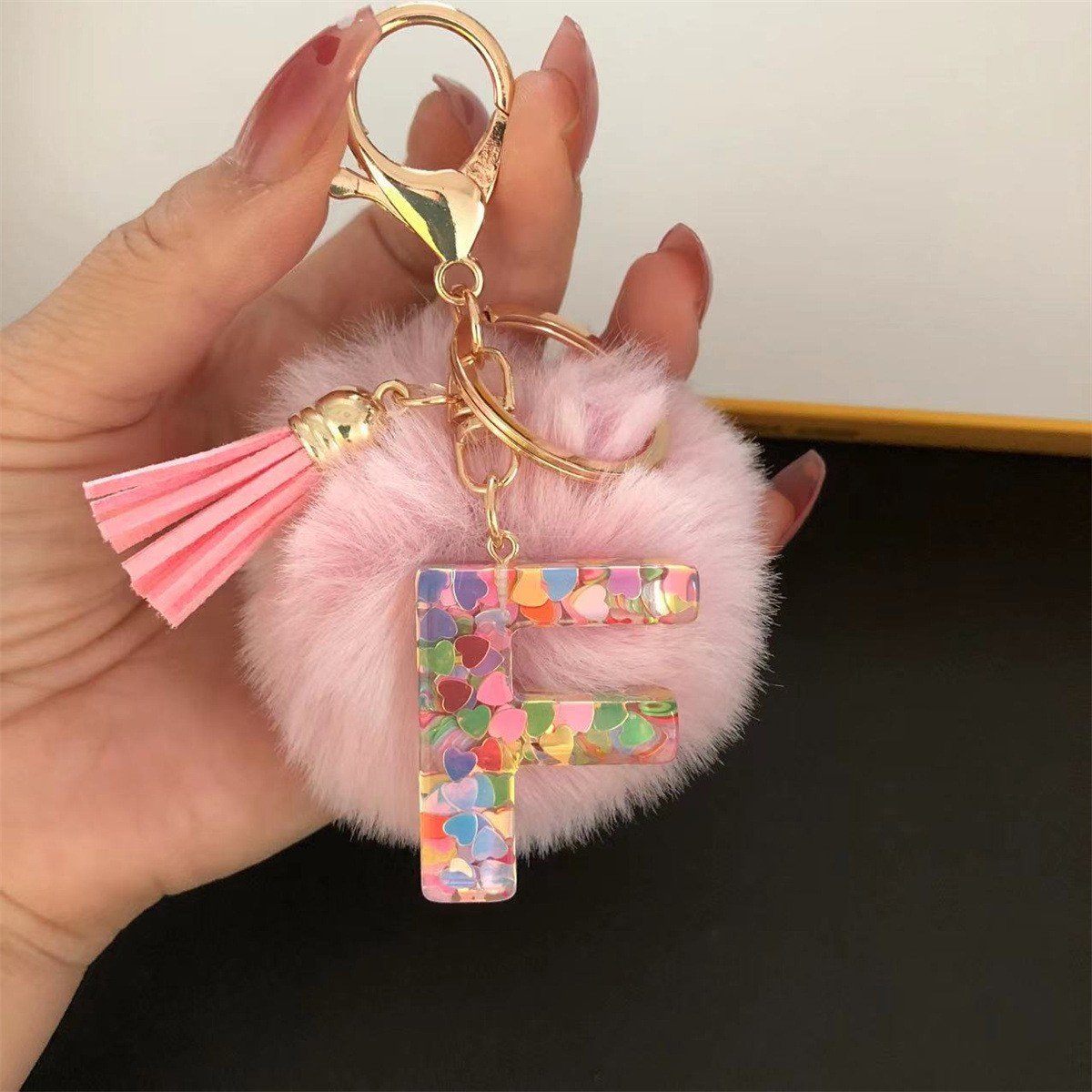 Initial Letter Keychain, heart type Keychain Cute Resin, Initial Keychain Backpack Charms, Key chain for Women, Girls - Image 19