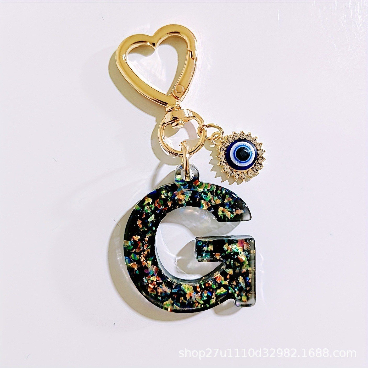 Initial Letter Keychain, heart type Keychain Cute Resin, Initial Keychain Backpack Charms, Key chain for Women, Girls - Image 8